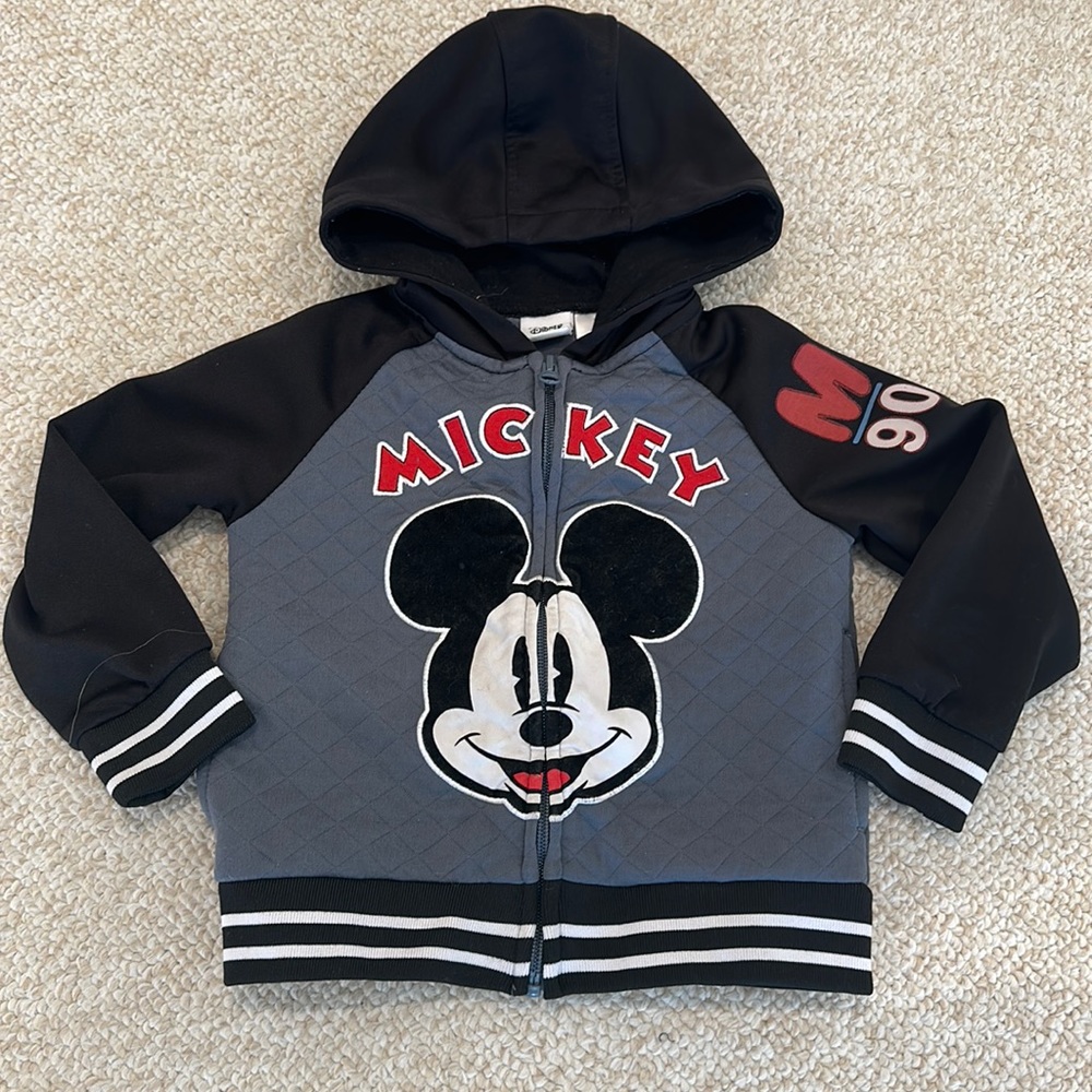 Disney Mickey Mouse Zip Front Hooded Sweatshirt